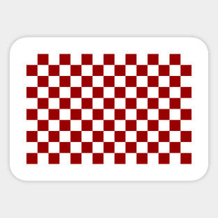Crimson and White Colors Checker Pattern Digital Design Sticker